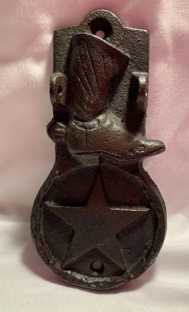 Cowboy Boot And Star Cast Iron Door Knocker