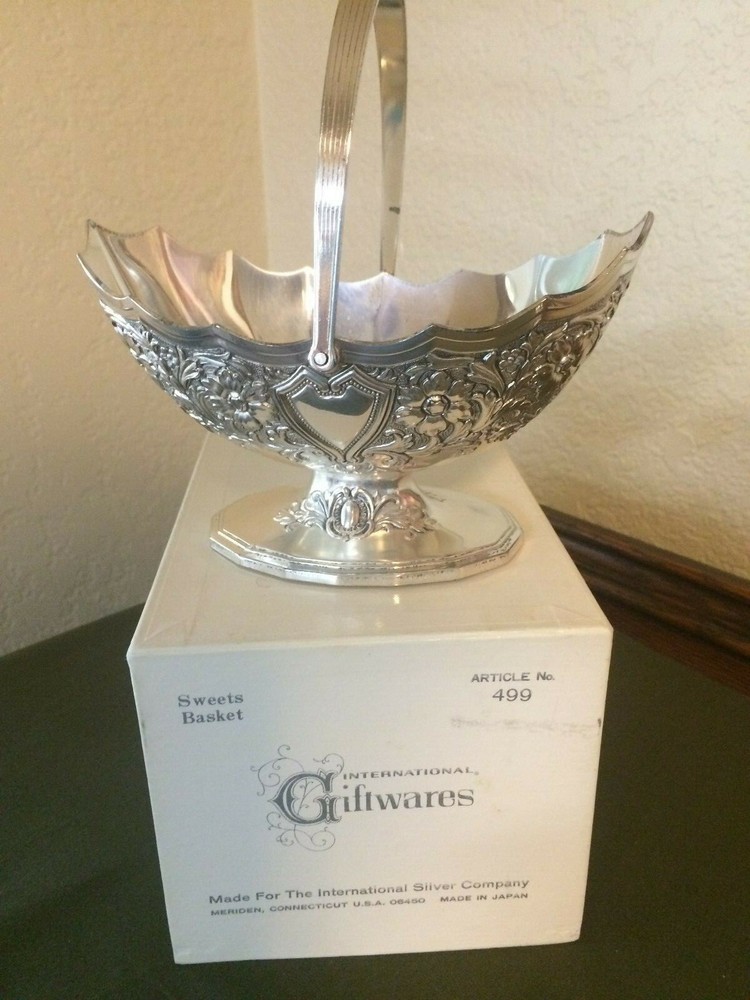 Silver Plated Candy Dish with swing handle