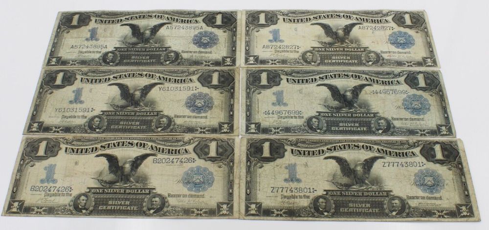 1899 $1 Black Eagle One Dollar Note ✯ Large Silver Certificate Estate Lot ✯