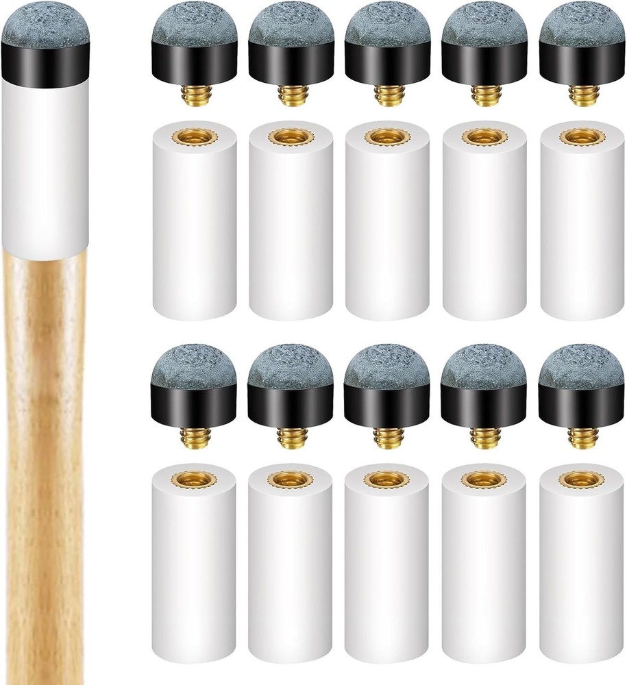 DIVINA VITAE 10Pcs Pool Cue Tips Replacement Kit Screw On Pool Stick Tips 12mm B