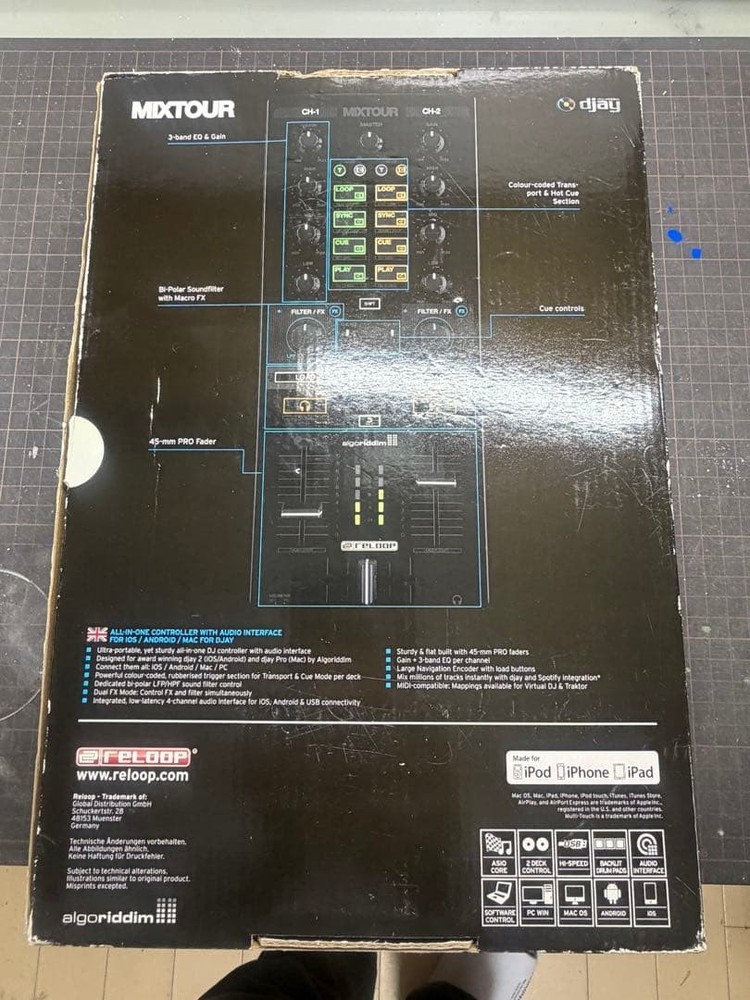 Reloop MIXTOUR Portable DJ Controller Audio Interface for djay TRAKTOR #0001