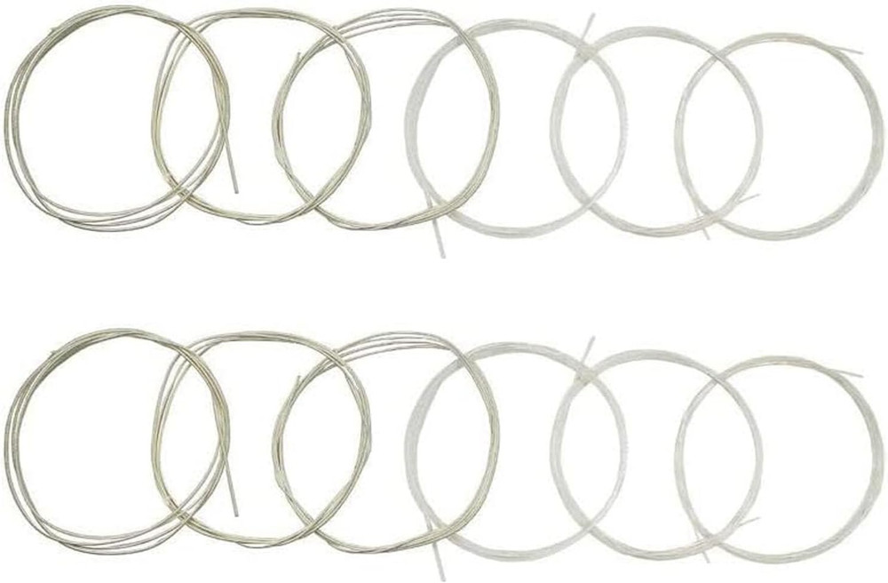 2 Sets of 6 String Classical Guitar Strings, Nylon, Light Gauge, Clear Silver Wi