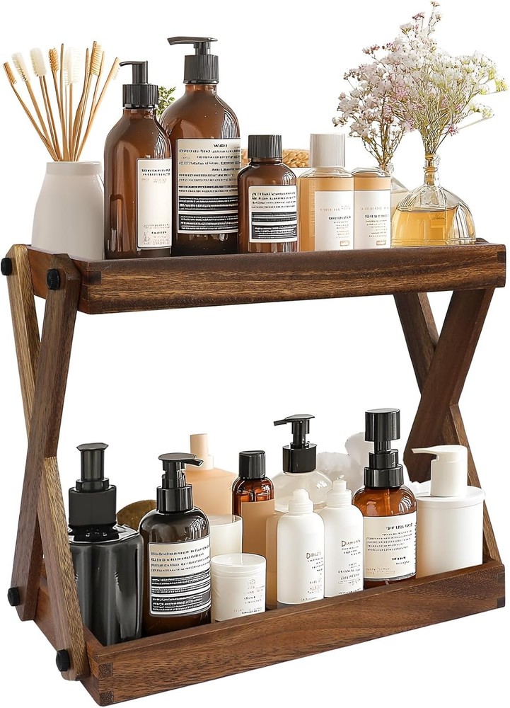 Wood Countertop Shelf Organizer