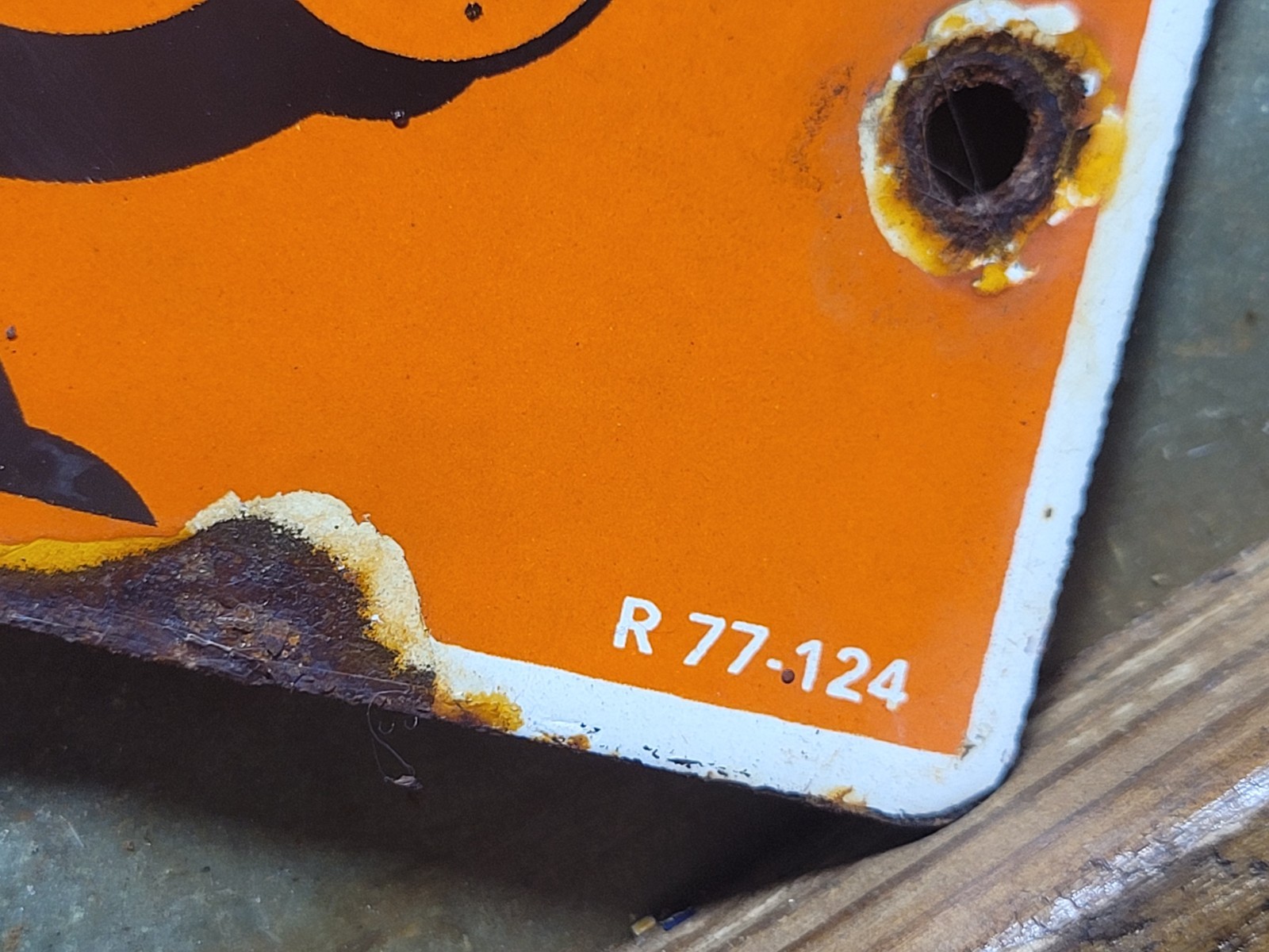 VINTAGE ORANGE CRUSH PORCELAIN SIGN ICE COLD COLA BEVERAGE SODA DRINK POP CRUSHY