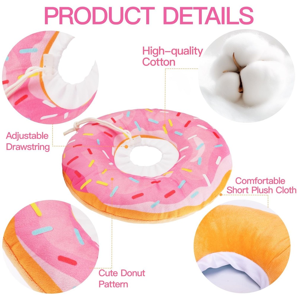 Cat Cone Collar Soft, Cute Cat Donut Collar After Surgery, Adjustable Kitten ...