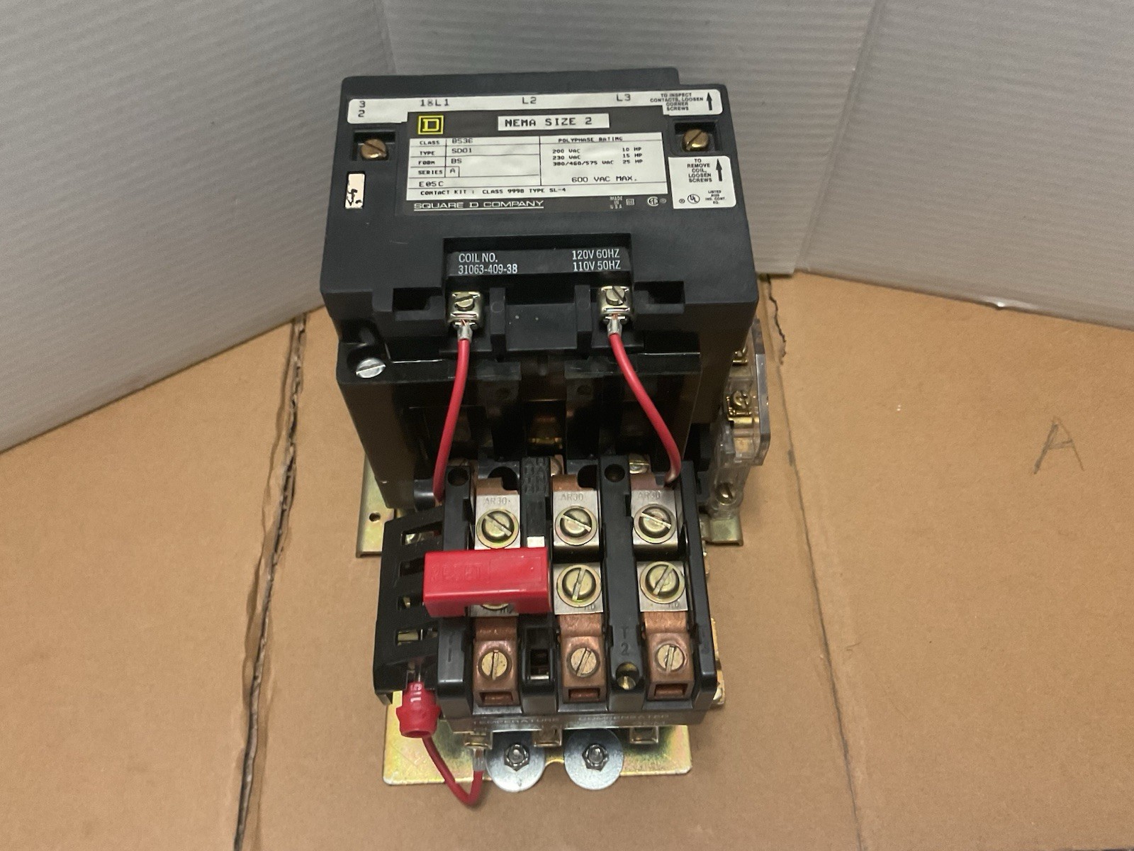 Square D 8536 SDO1 BS NEMA Size 2 Magnetic Starter 600V Ships Same Day!!