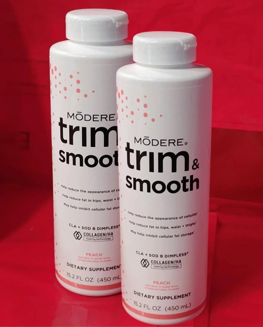 2 BOTTLES MODERE TRIM & SMOOTH 15.2 FL Oz (450mL) - PEACH - NEW SEALED