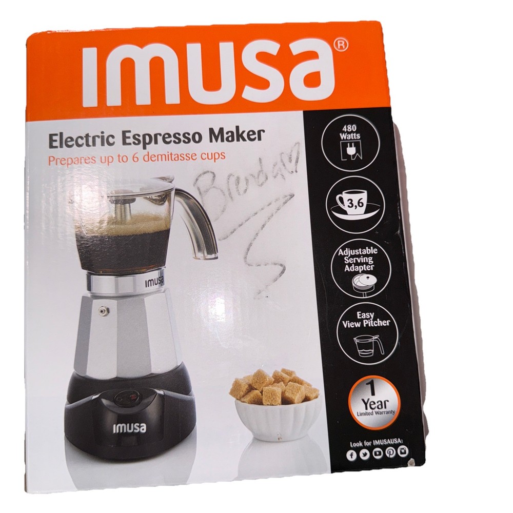 Electric Espresso Maker, 6-Cup Capacity