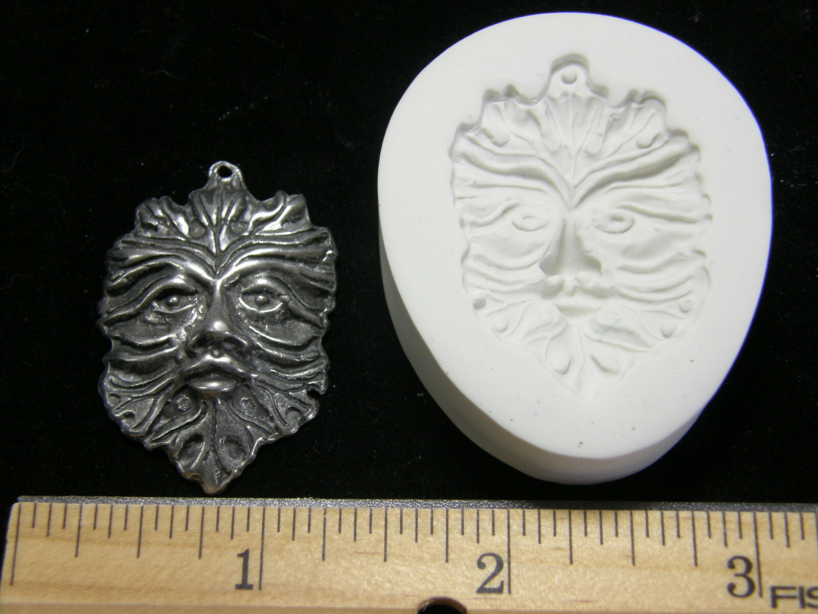 Green Man Face Polymer Clay Mold (MD1533)