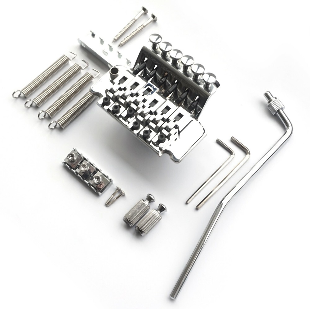 Floyd Rose Licensed Tremolo System - Double Locking Bridge - Full Kit - Chrome
