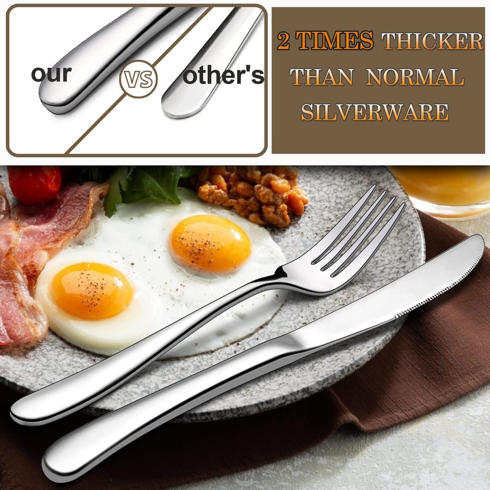 Silverware Set with Serving Fork Spoons Silverware Set with Serving Fork Spoons