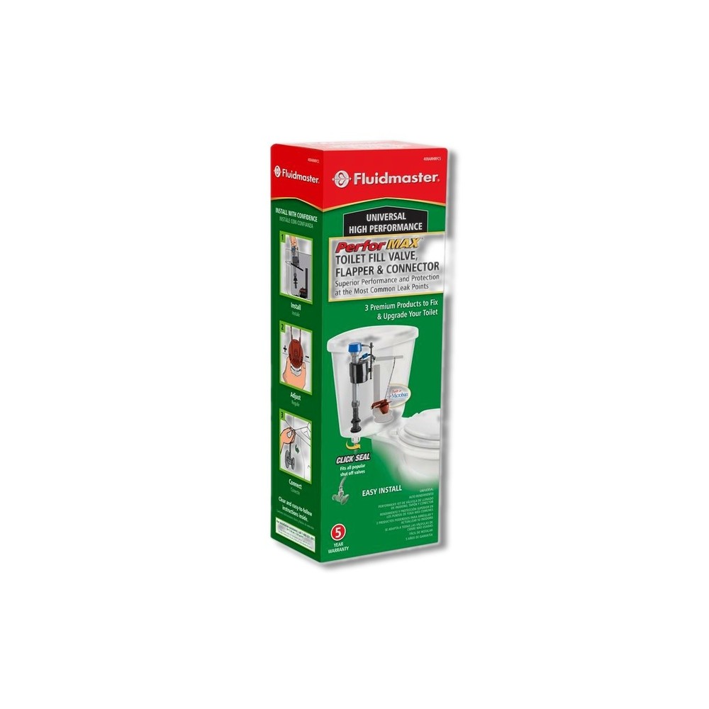 Fluidmaster Performax Fill Valve And Flapper Kit White Plastic 400ARHRFCS