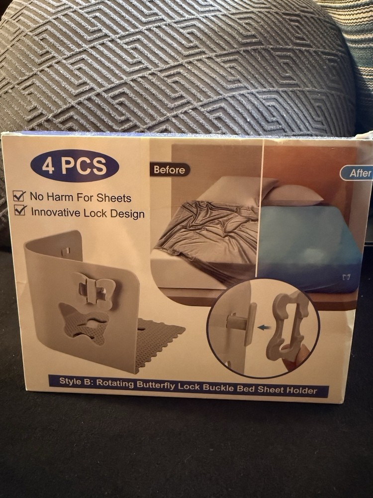 Bed Sheet Holders for Corners, Fitted Sheet Holder with Press-Type Sheets Lock