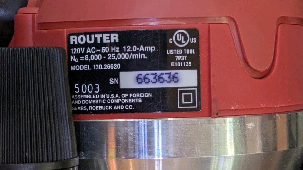 Craftsman Professional Router Model-130.26620