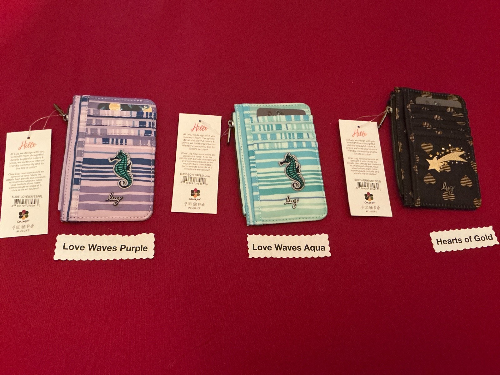 Lug Slide Wallet NWT 3 patterns to choose from