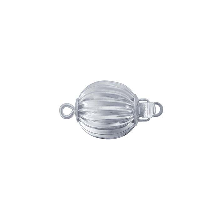 Sterling Silver 925 Corrugated Round 8mm Bead Clasp