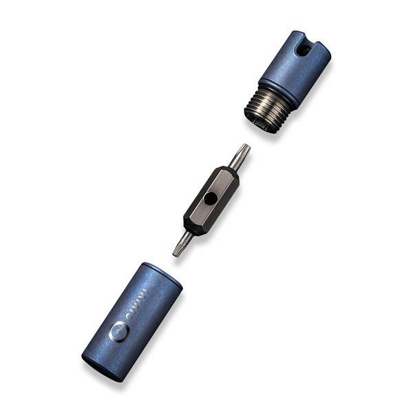 Civivi Key Bit Blue Finish Titanium Container With Torx Screwdriver Tool/Keyring