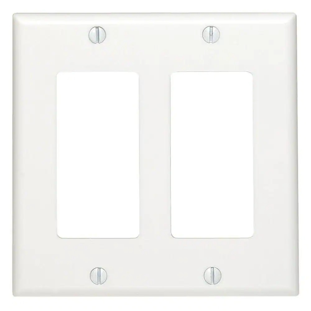 2-Gang White Decora/Rocker Plastic Standard Wall Plate (1-Pack)