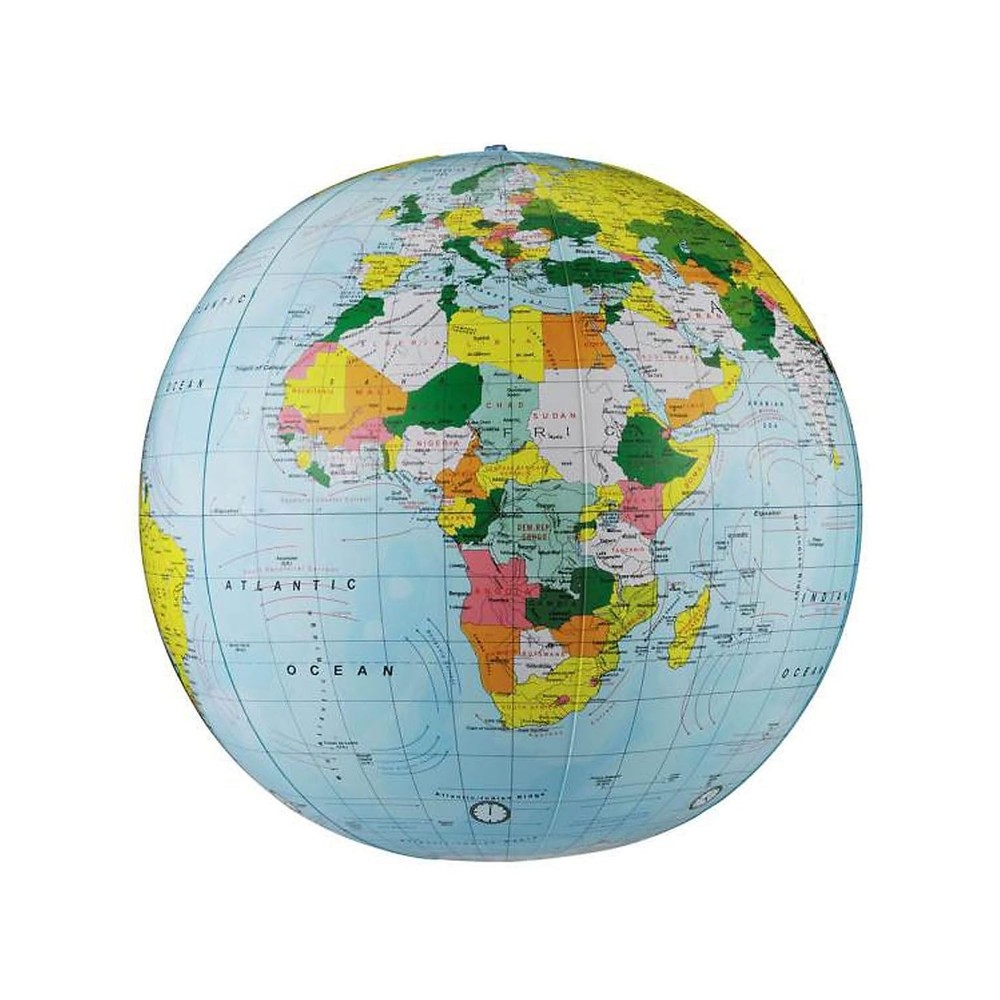 Replogle Inflatable Political Globe, Light Blue Ocean, 16-Inch Diameter