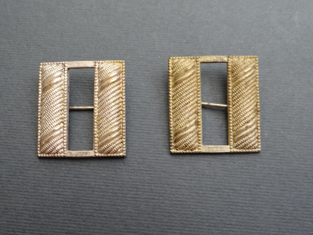 Original WW1 US Army Captain Bars Full Size Solid Back Sterling Silver