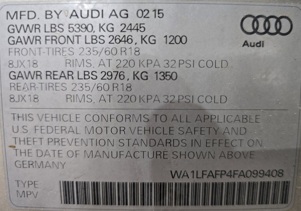 Q5 AUDI 2015 Speaker 636694