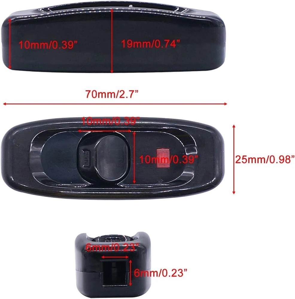 3 PCS Inline Cord Switch Appliance Button On/Off 10A 250V Inline Power Switch