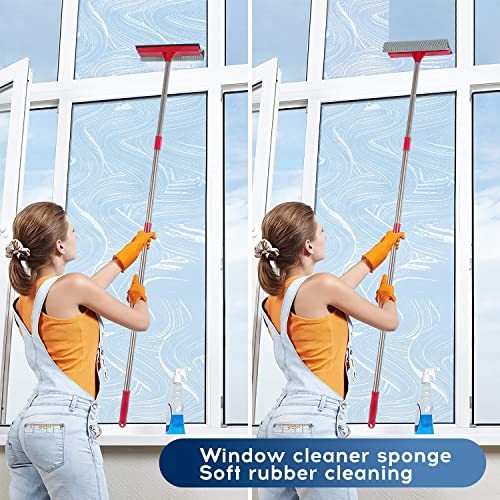 Window Squeegee, 2-in-1 Window Cleaner with 55" Multi-Section Squeegee