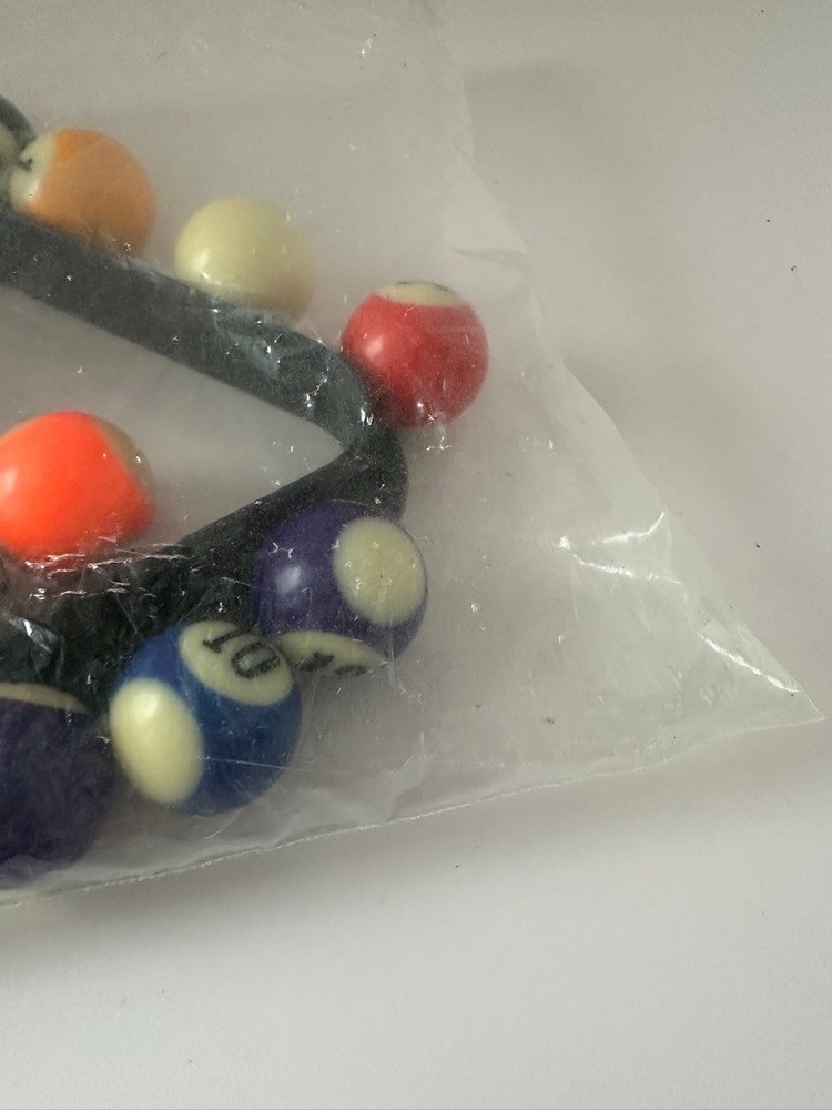 Miniature Billiards Pool Ball Set with Triangle Rack 16 Piece