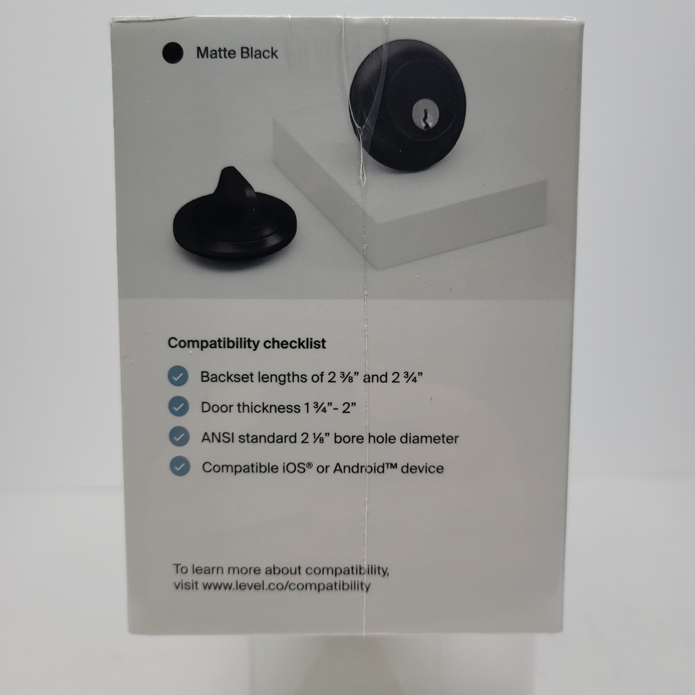 Level Lock The Invisible Smart Lock Deadbolt Matte Black Finish