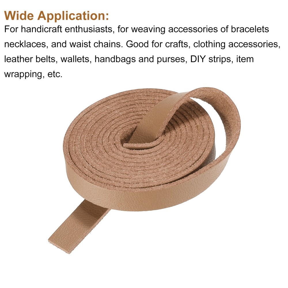 Faux Leather Straps Strip Leather String 0.8cm/0.31" Width, Brown