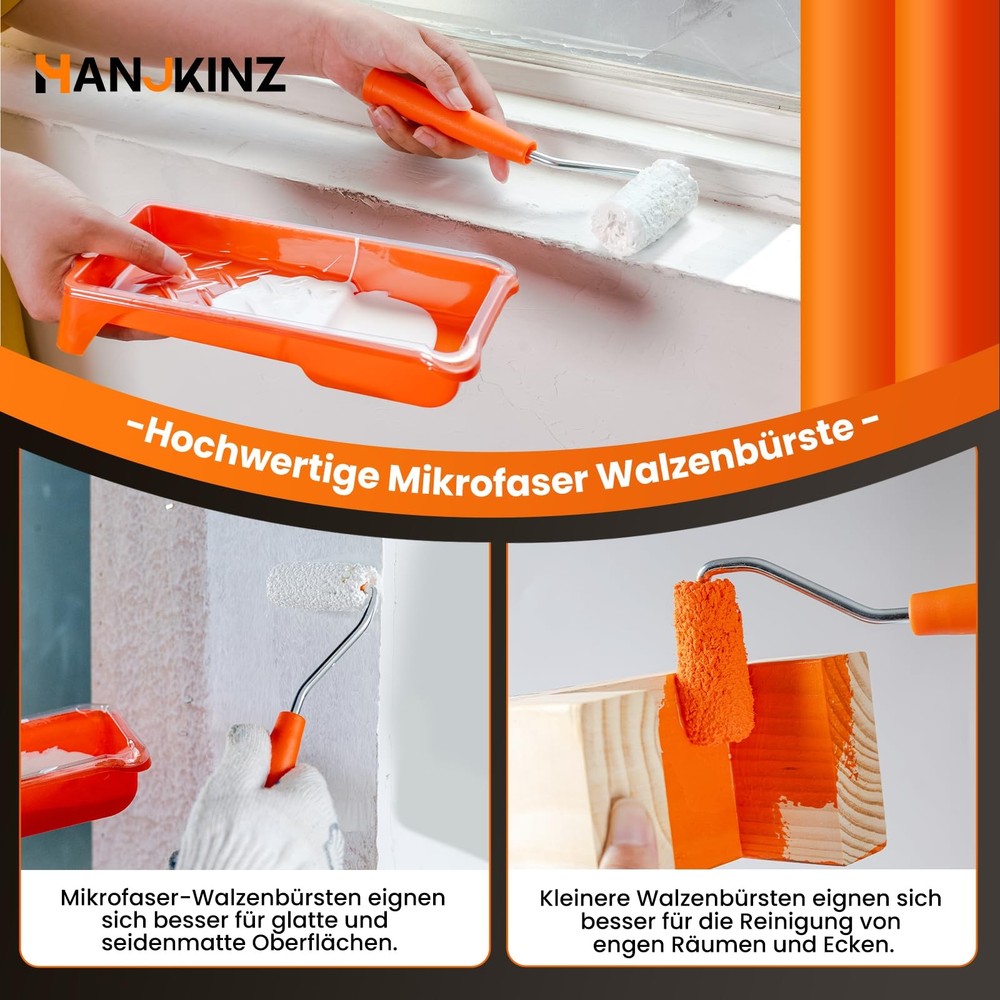 Paint Roller kit, 2 Inch 15 Pack Small Paint Roller Kit with Microfiber Paint...