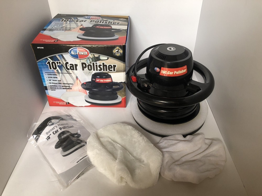 All-Power 10” Random Orbital Power Polisher/Buffer APT2100 with 2 Bonnets