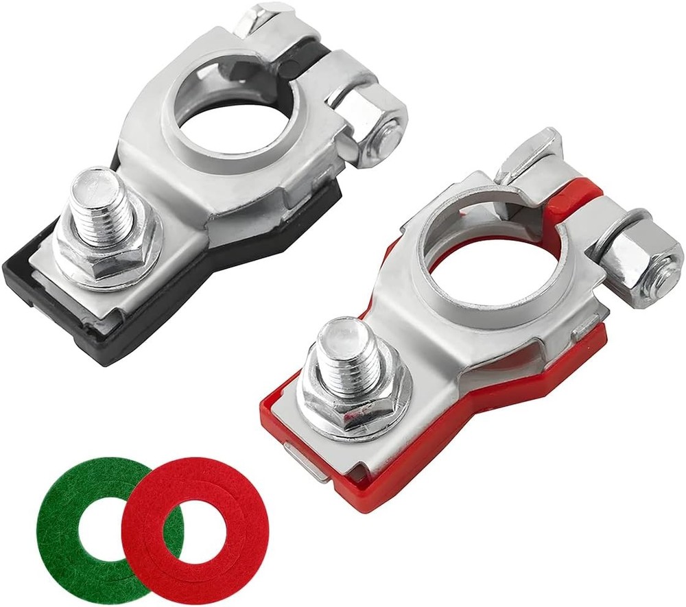 AUCELI Battery Terminal Connector, Top Post Cable Silver/2PCS