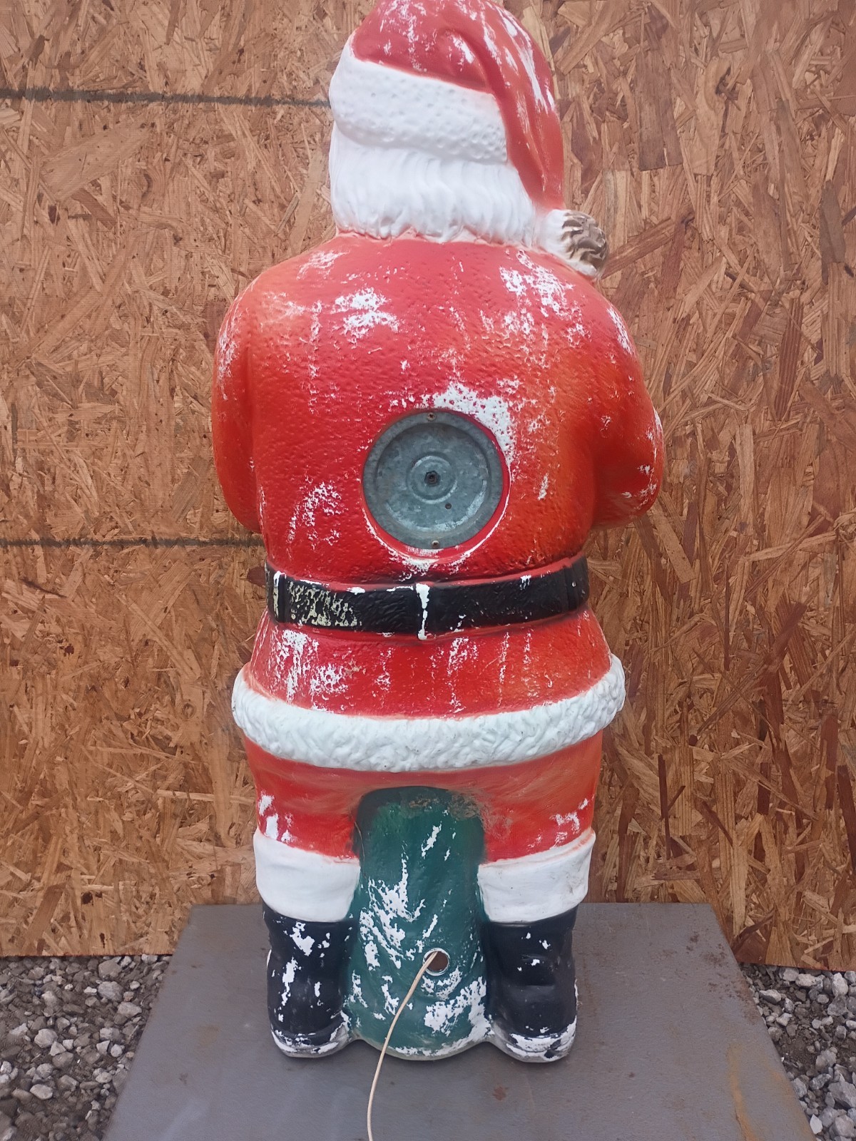 Vintage 45”T Poloron Whispering Santa With Toy Sack Blow Mold Christmas Decor