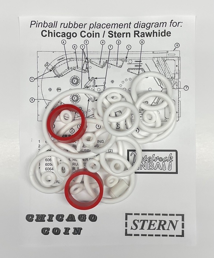 Stern / Chicago Coin Rawhide Pinball Machine Rubber Ring Kit