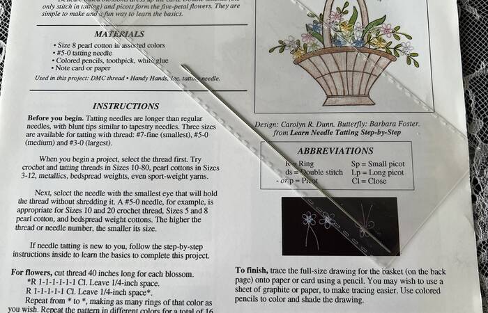 Handy Hands Learn NEEDLE TATTING by Barbara Foster Patterns Instructions Needle