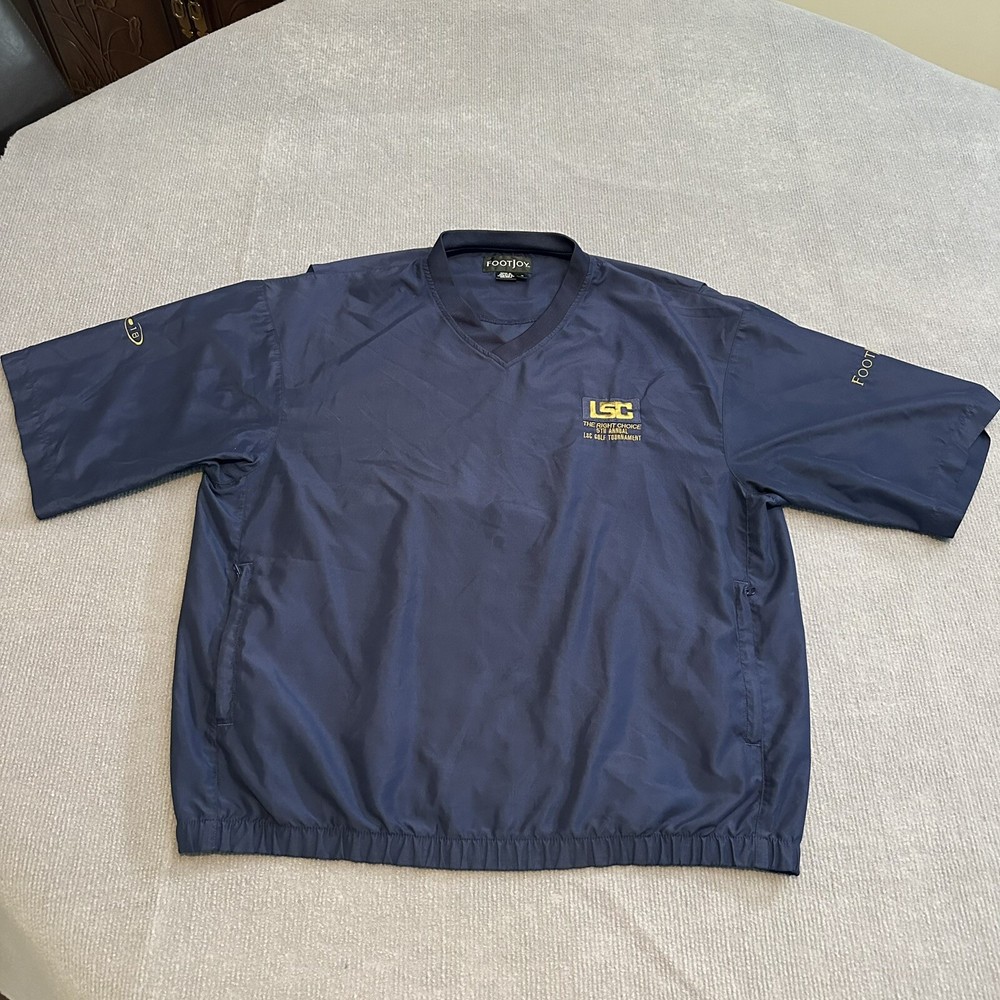Footjoy Windbreaker Rain Jacket Mens Large Blue Pullover Golf Performance LSC