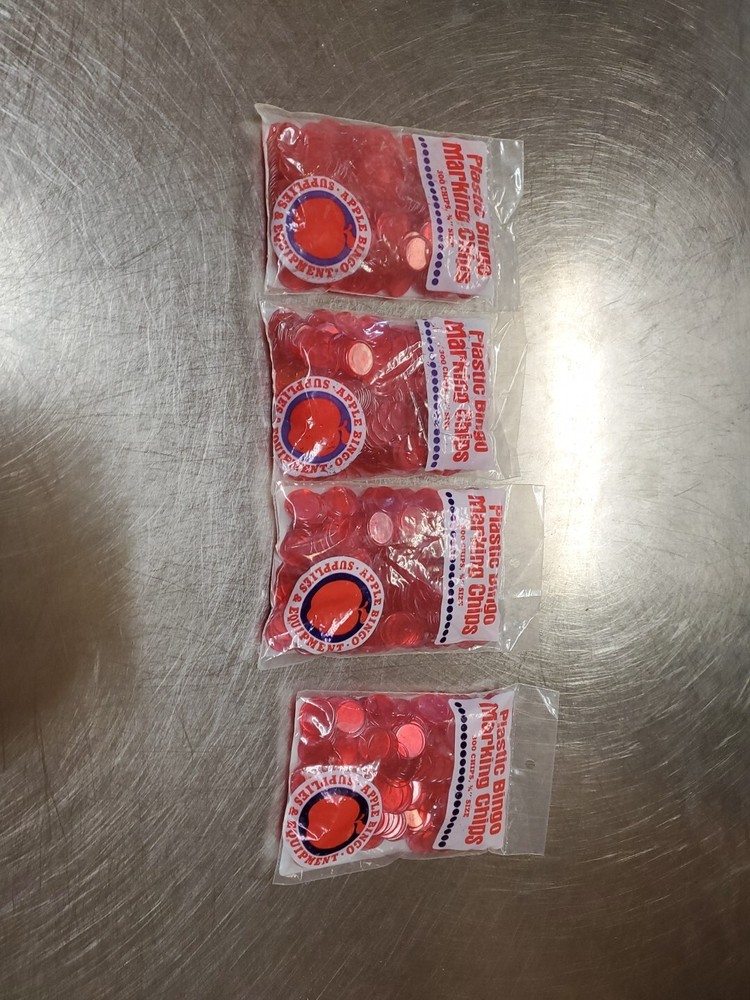 Apple Bingo Vintage Plastic Marking Chips