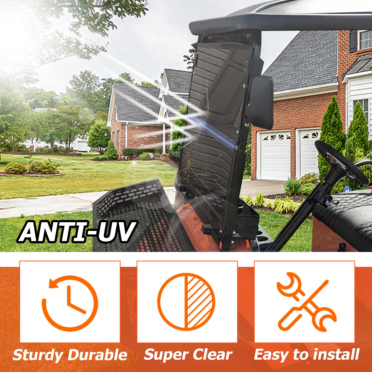 For EZGO TXT Tinted Windshield For 2014- UP *New In Box Golf Cart Part*