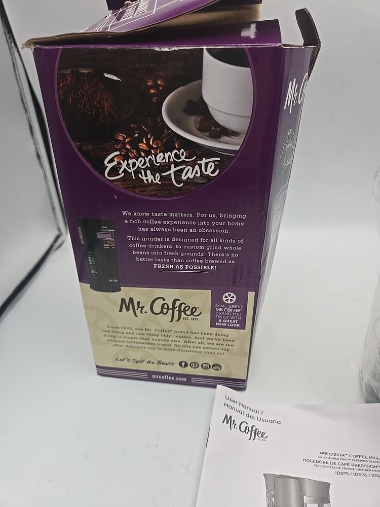 Mr. Coffee Programmable Coffee Grinder Black (4–12 Cup Capacity) NEW IN BOX