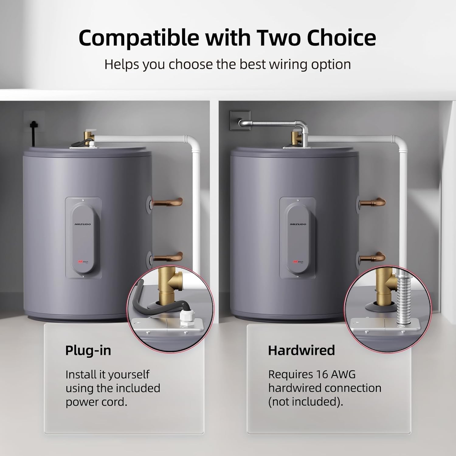 MIZUDO Electric Tank Hot Water Heater,18 Gallon Storage Instant RV Whole House