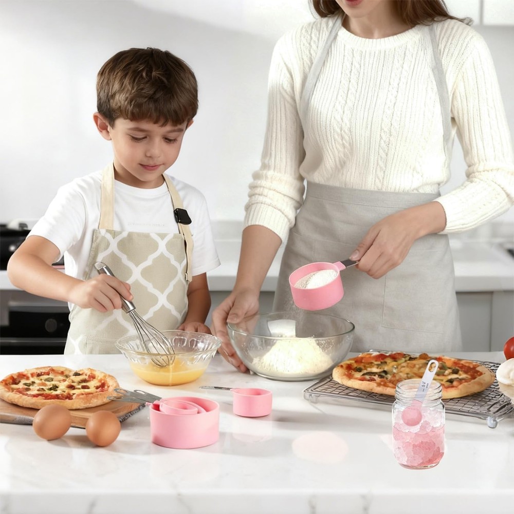 Measuring Cups and Spoons Set, 10 Pieces Stackable Measure Tools with Stainless