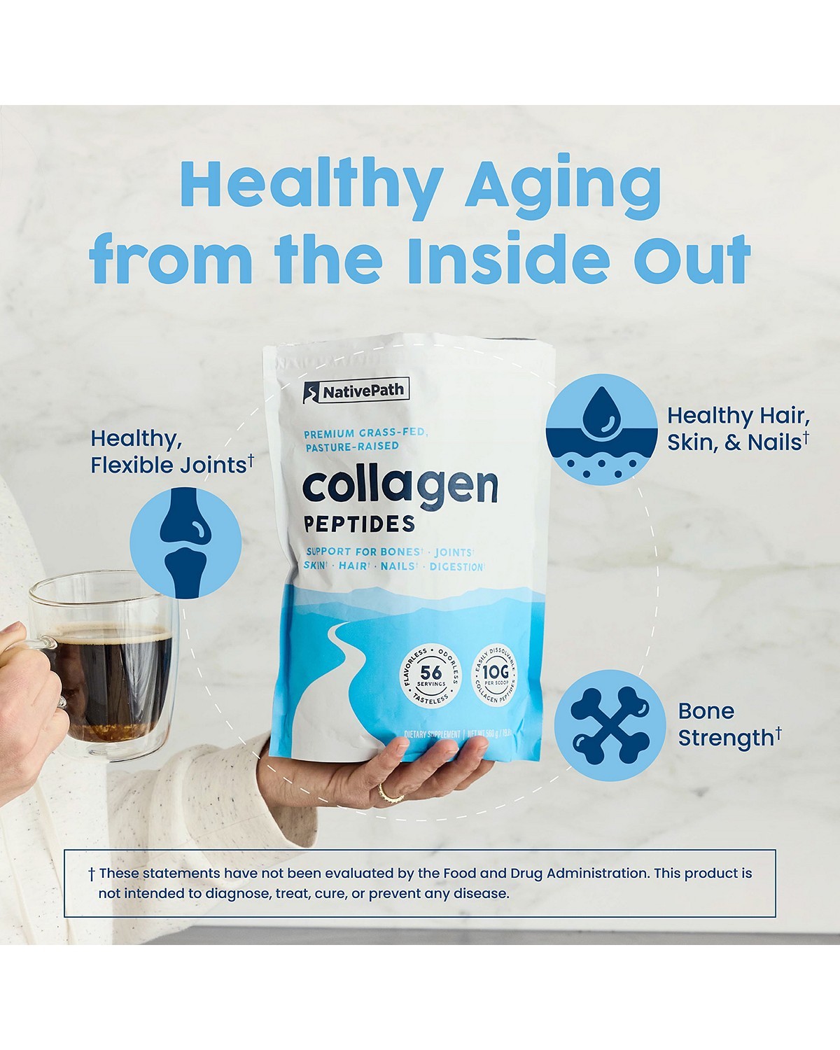 [White]NativePath-Collagen PeptidesProtein-Hydrolyzed 1&3-19.8oz(56 Servs)|20091