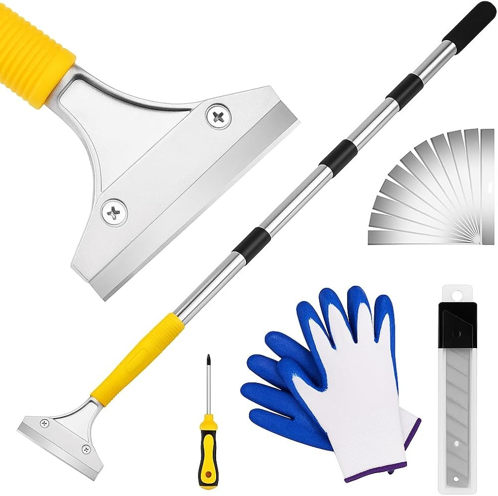 Scraper Tool Adjustable Floor Scraper Long Handle Heavy Duty Paint