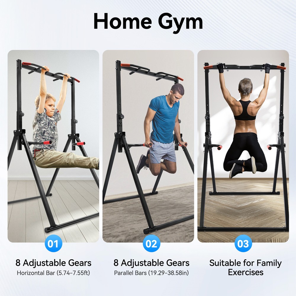 200kg Load Home Pull Up Bar Arm Extension Tool Height Adjustable Horizontal Bar