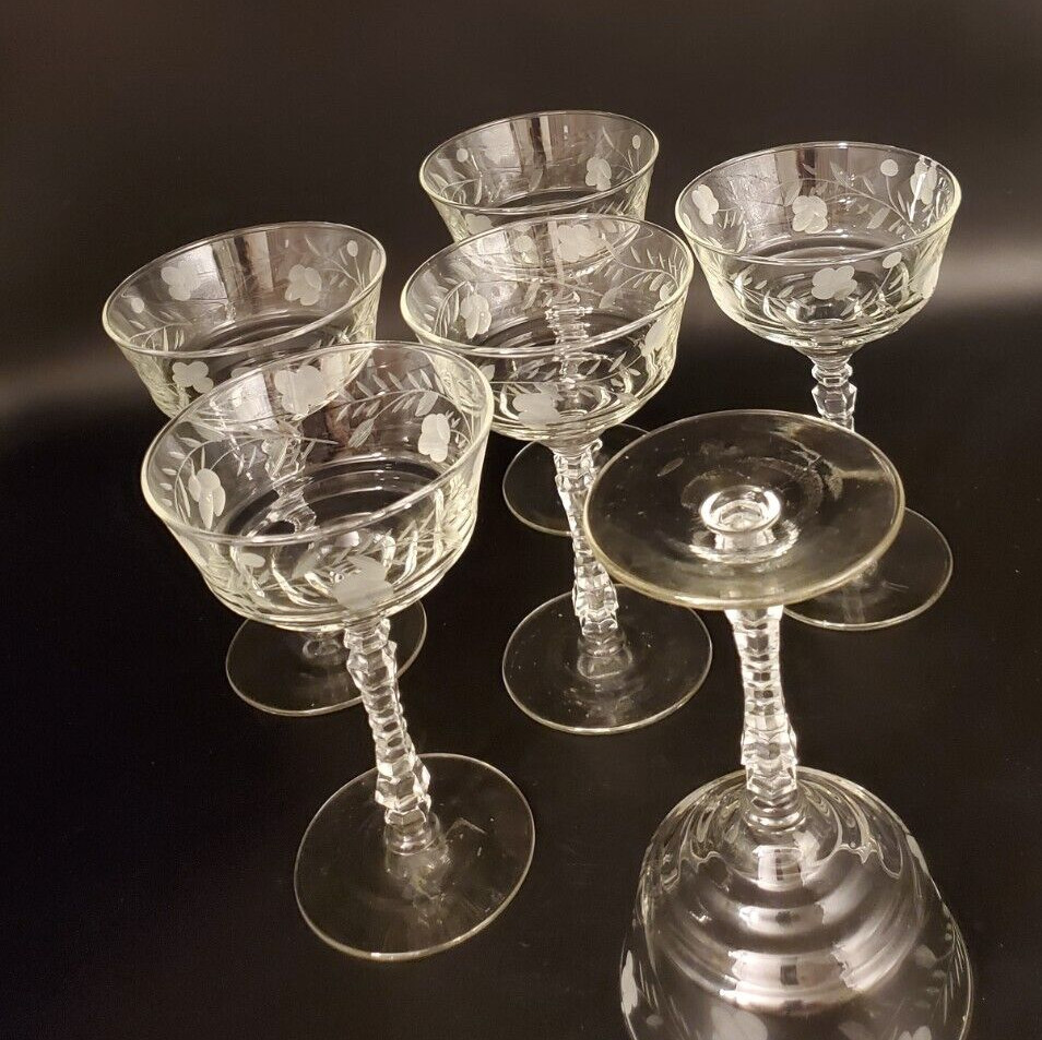 Libby Arctic Rose Champagne stemware