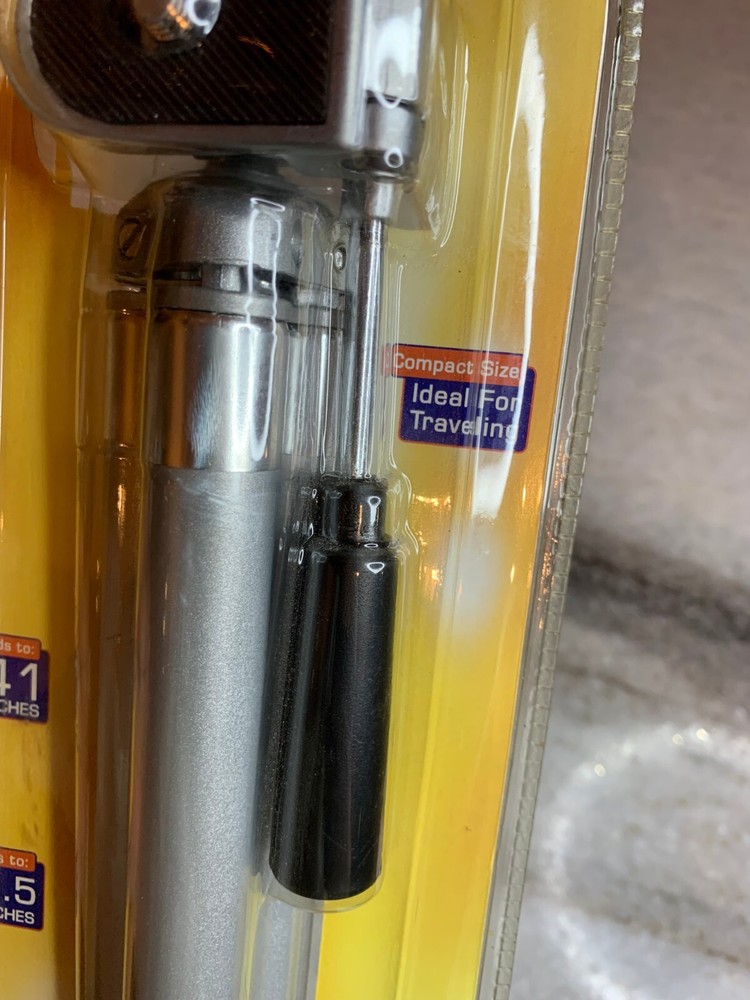Camera Collapsable Extending Tripod 41" Portable 9.5" Chrome Silver Rubber Feet