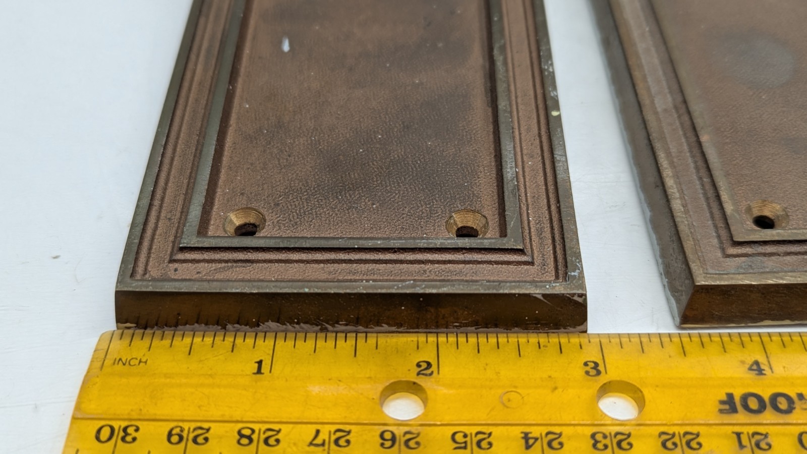 Heavy Brass 1920s Art Deco Corbin Set Door Knobs, Plates, Mortise MORE AVAILABLE