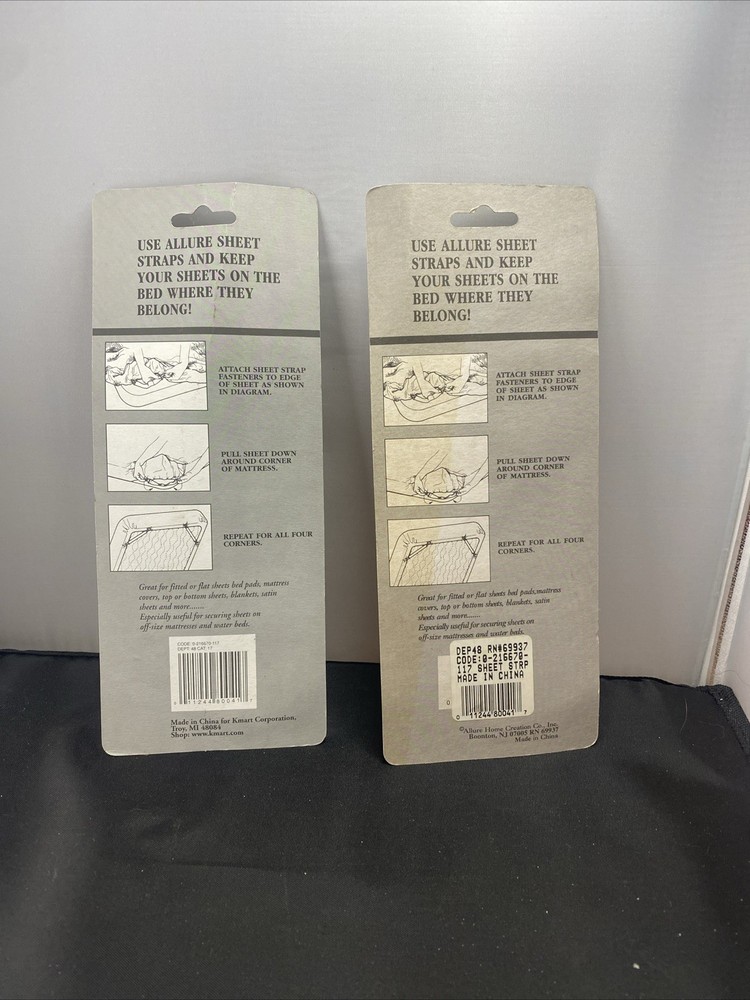 2 Pkgs 4 Ct Allure White Bed Sheet Straps, 4 Count