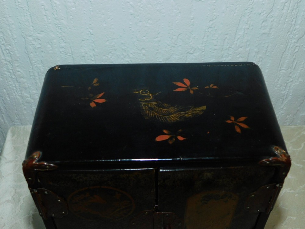 Antique Miniature Lacquer Cabinet! Very Decorative!